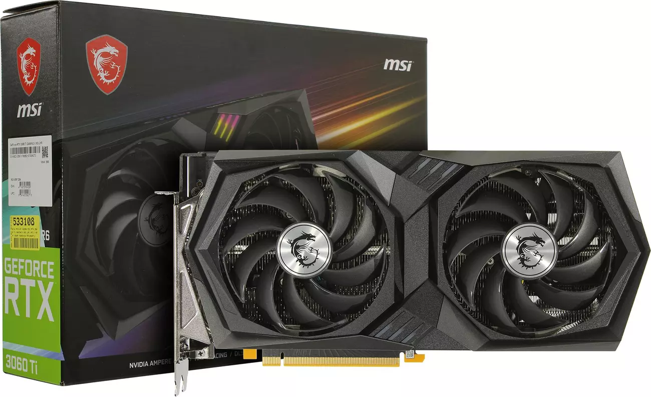 Видеокарта MSI PCI-E 4.0 RTX 3060 Ti GAMING X 8G LHR NVIDIA GeForce RTX  3060Ti 8Gb 256bit GDDR6 1770/14000 HDMIx1 DPx3 HDCP Ret | НИКС Екатеринбург