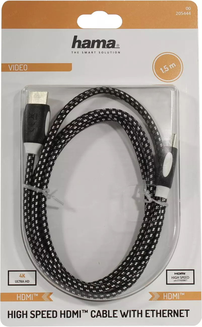 Кабель аудио-видео Hama H-205444 HDMI (m)/HDMI (m) 1.5м. Позолоченные  контакты черный (00205444) | НИКС Екатеринбург