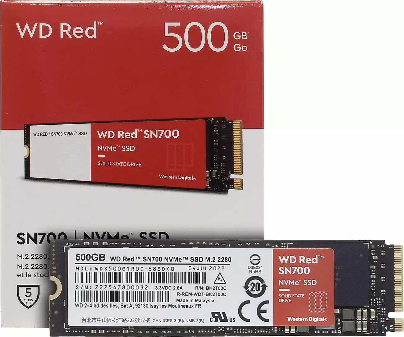 低価格の Western Digital WD Red SN700 NVMe SSD WDS500G1R0C