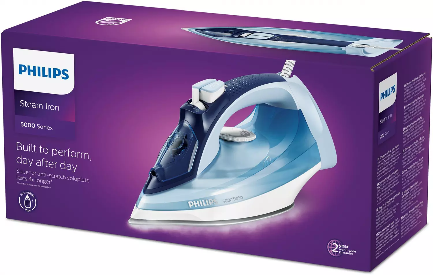 Утюг PHILIPS DST5030/20 Утюг,2400 Вт, удар 180 г, пар 45 г/мин, 320 мл,  SteamGlide Plus, автоотключение | НИКС Екатеринбург