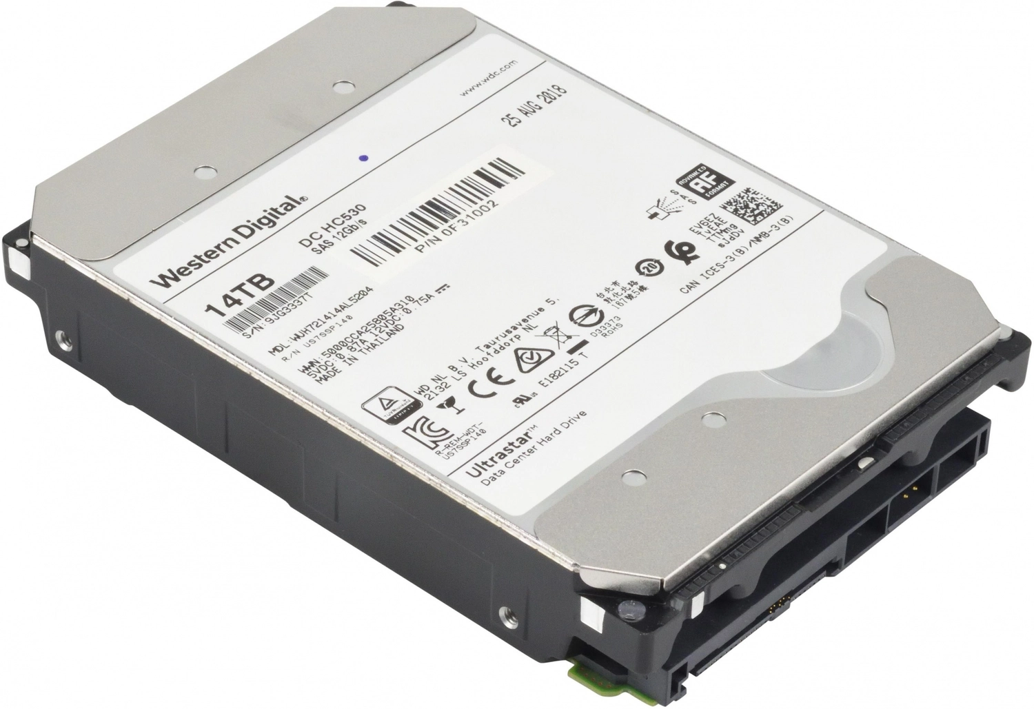 Жесткий диск WD SAS 3.0 14TB 0F31071 WUH721414AL5204 Server Ultrastar DC  HC530 512E (7200rpm) 512Mb 3.5