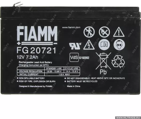 Аккумулятор Fiamm FG20721 (12V, 7.2Ah) для UPS