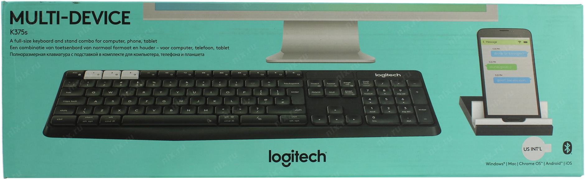 Клавиатура Logitech Wireless Keyboard K375s <USB> 101КЛ <920-008181>, латинская  раскладка | НИКС Екатеринбург