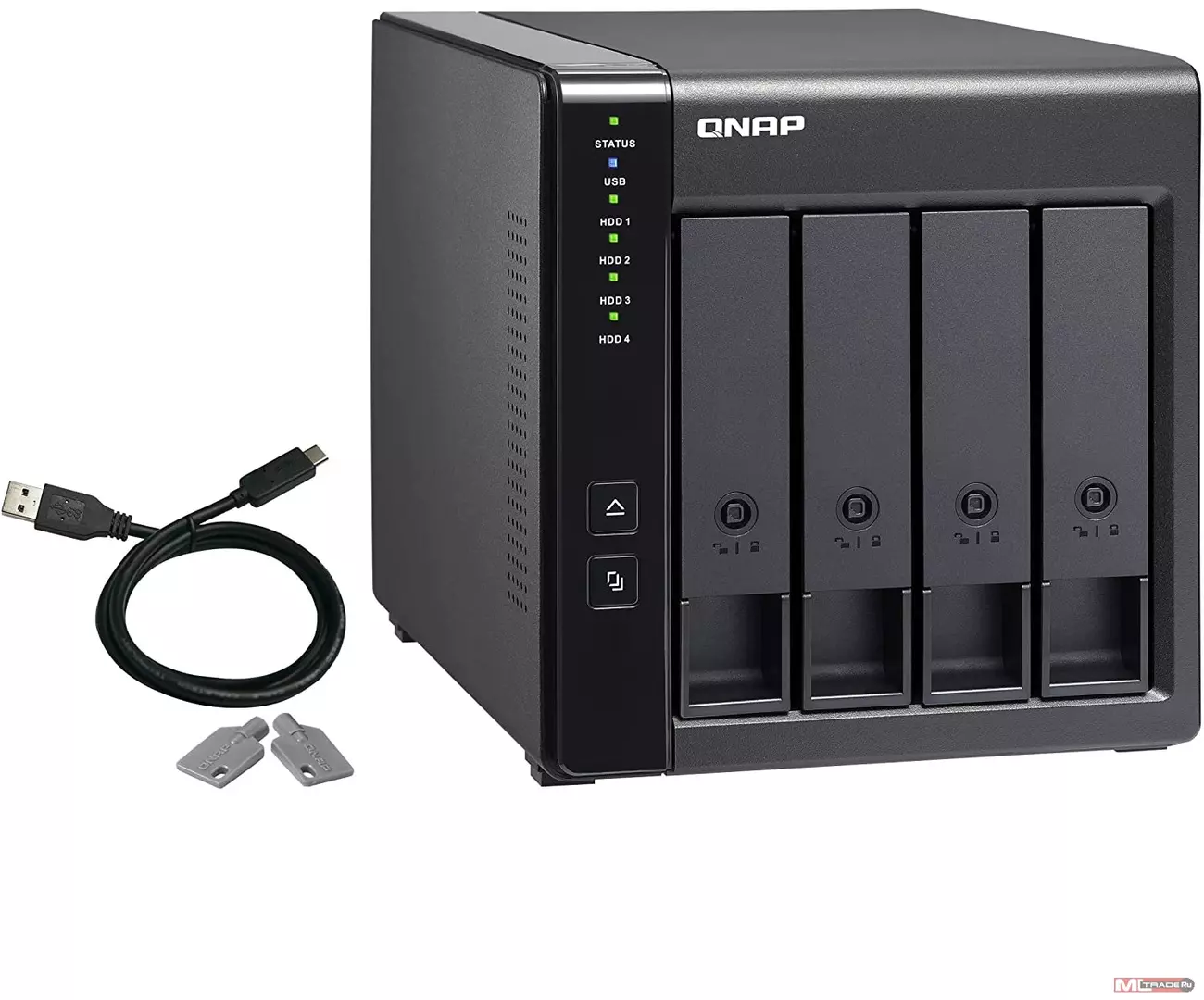 Дисковый массив QNAP DAS TR-004 4 Bay 2.5/3.5 SATA Type-C USB 3.1 Gen 1 (5  Gb/s ) Direct Attached Storage with Hardware RAID | НИКС Екатеринбург