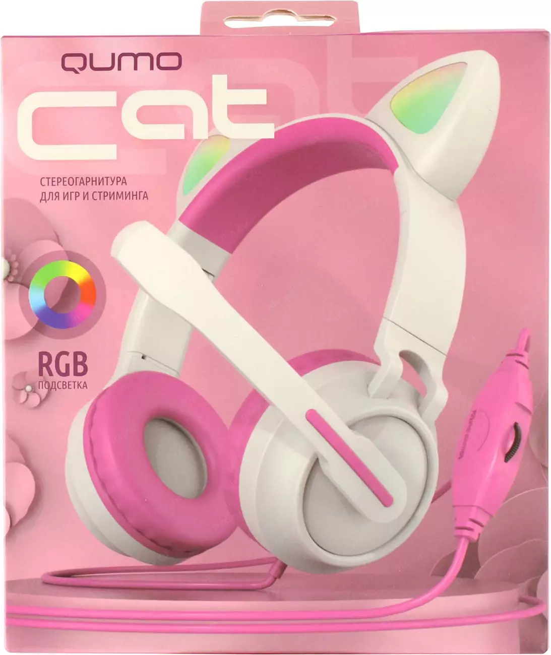 Наушники, микрофоны Qumo QUMO Game Cat White&pink (GHS 0035) [GHS0035] |  НИКС Екатеринбург