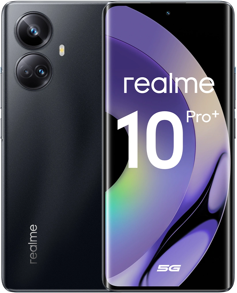 Смартфон Realme RMX3686 10 Pro+ 5G 128Gb 8Gb черный моноблок 3G 4G 2Sim  6.7