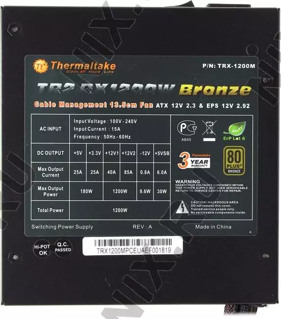 Схема thermaltake tr2 rx 1000w