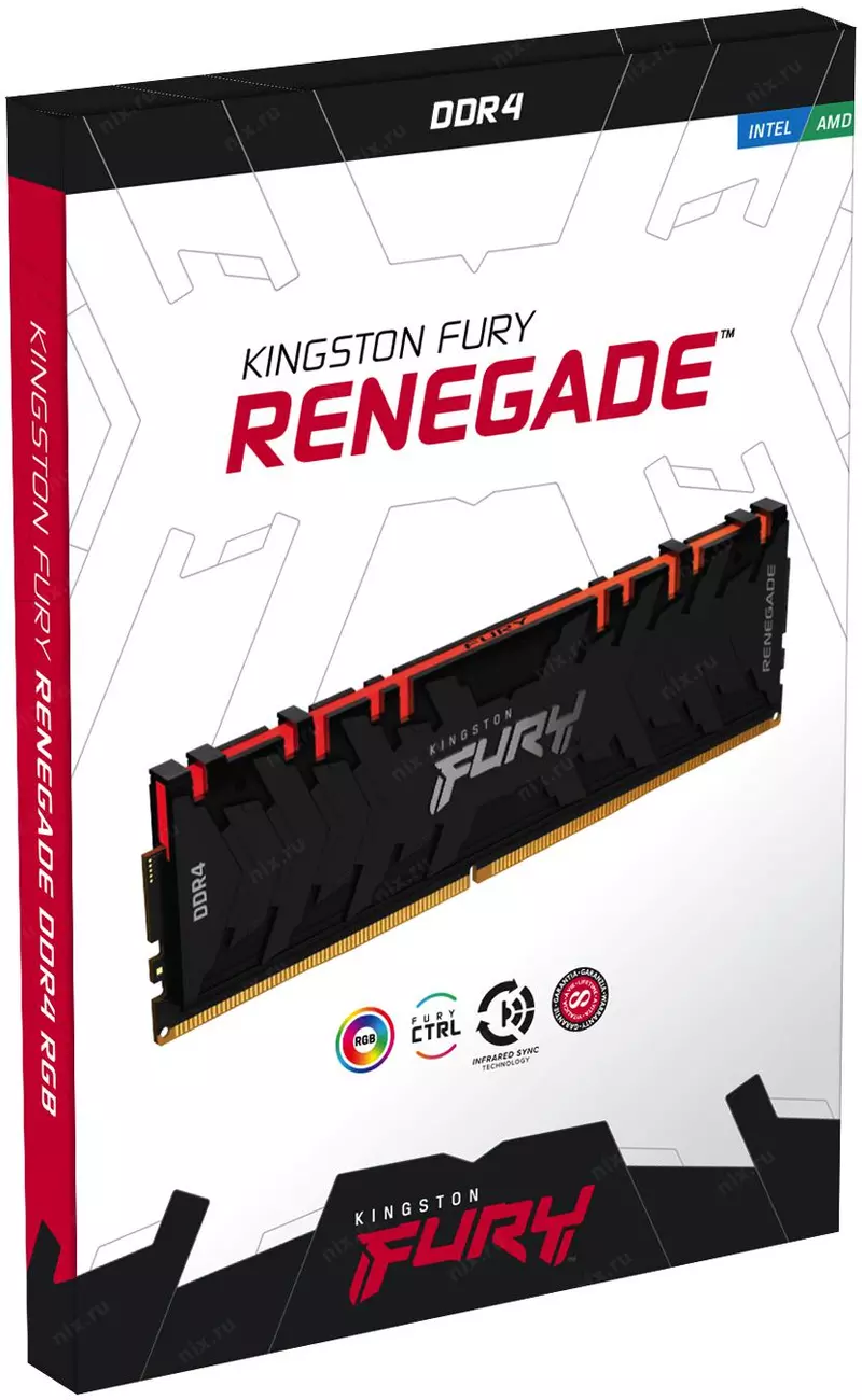 Модуль памяти FURY 64GB DDR4-3600 KF436C18RBAK2/64,CL18, 1.35V K2*64GB RGB  XMP KINGSTON | НИКС Екатеринбург