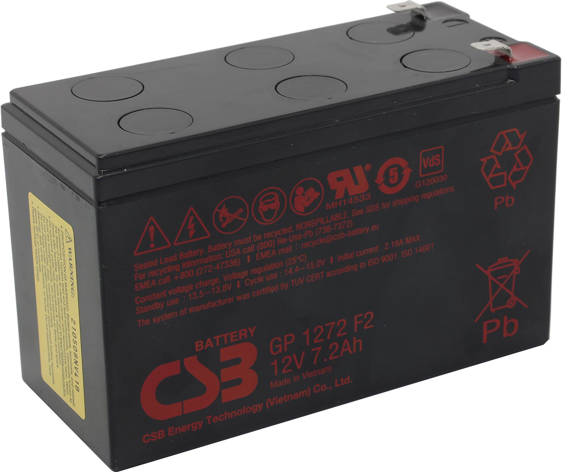 Gp1272 12v. Аккумуляторная батарея CSB gp1272 f2. Аккумулятор для ИБП 12v 7ah CSB GP 1272 f2. Аккумулятор CSB gp1272f2 (12v, 7,2ah) для ups. Аккумуляторная батарея для ИБП CSB GP 1272 f2 12v 7.2Ah.
