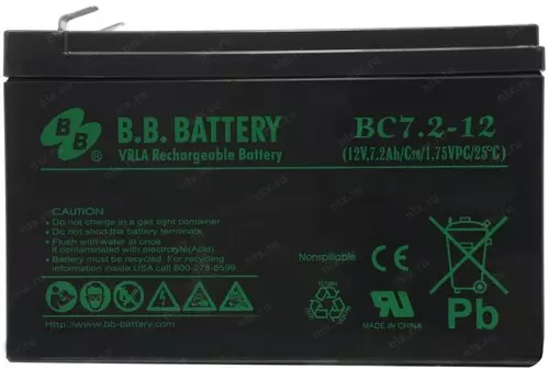 B.B. Battery VRLA Rechargeable Battery bc12-12 (12v.12ah/cz0/1.75VPC/25°C) nonspillable PB купить в Чите. Батарея b.b. Battery BC7.2-12. Battery bc 12 12