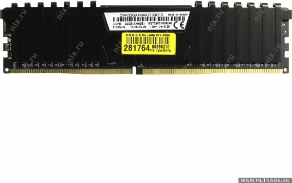памяти Corsair DIMM Kit 4x8Gb CMK32GX4M4A2133C13 (PC4-17000, CL13) | НИКС Екатеринбург