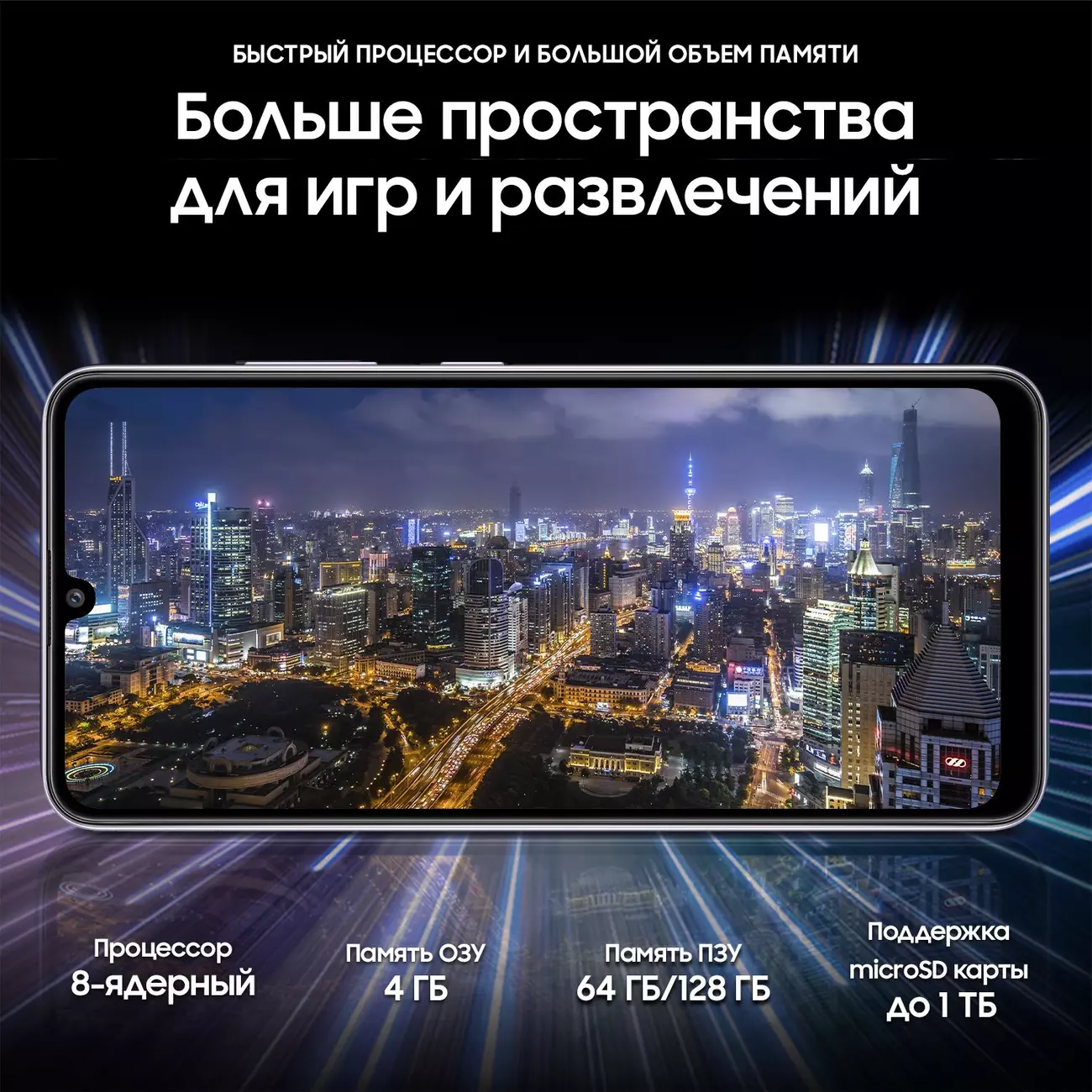 Мобильный телефон Samsung SM-A325F Galaxy A32 128/6Gb фиолетовый  (SM-A325FLVHMEB) | НИКС Екатеринбург